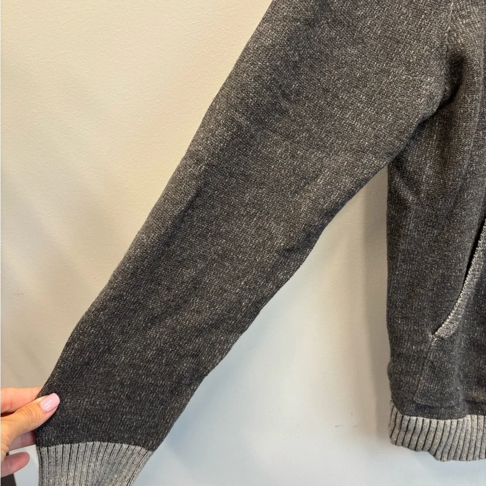 Banana Republic large sweater cardigan Gray‎ Ribbed mock neck button front